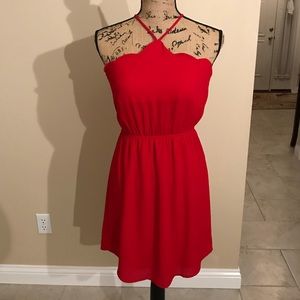 Red, Sleeveless Dress